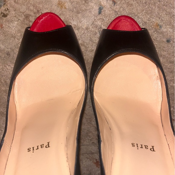 Christian Louboutin Very Prive 120 KID Black/Red Heels - Picture 9 of 13